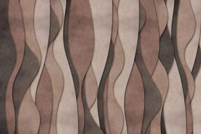 Papier peint panoramique formes organiques terracotta Deneb