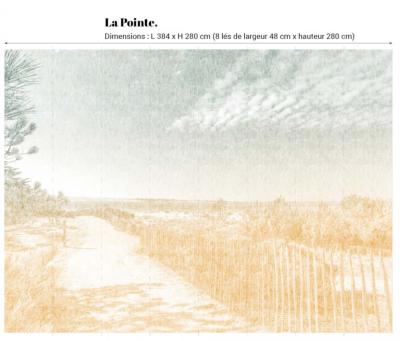 Papier peint paysage bord de mer crayonné La Pointe 384x280