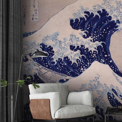 Papier peint uvre d'art Sous la vague Hokusai Katsushika