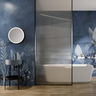Tapisserie tanche pour salle de bain botanique bleu Kundera