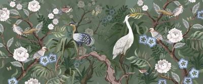 Papier peint panoramique oiseaux Ardea Green