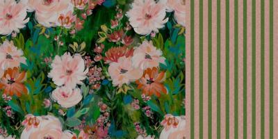 Papier peint floral panoramique multicolore Pop Up