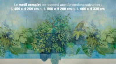 Papier peint jardin botanique panoramique en aquarelle Exploration